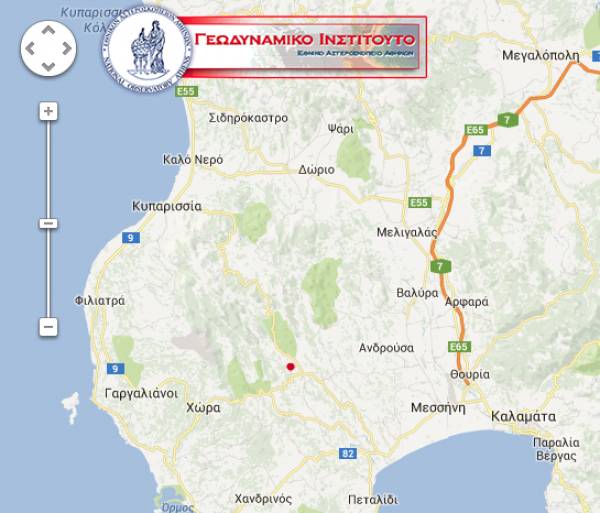 Καμία ανησυχία για το χθεσινό σεισμό στη Μεσσηνία