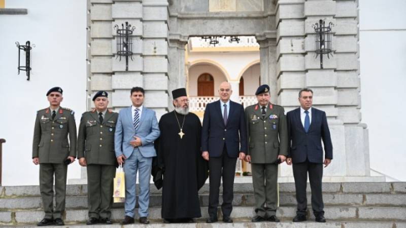 Στην Ιερά Μόνη Αρχαγγέλου Μιχαήλ του Πανορμίτη στη Σύμη ο Ν. Δένδιας