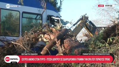Δέντρο έπεσε σε τρένο που εκτελούσε το δρομολόγιο Πύργος – Κατάκολο, τραυματίστηκε ο μηχανοδηγός