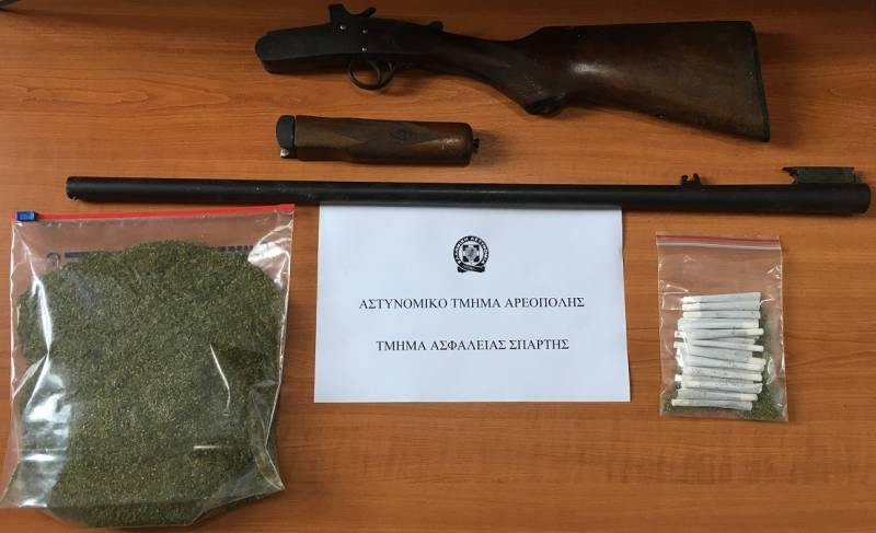 Σύλληψη 66χρονου με χασίς, κυνηγετικό όπλο και 20 τσιγαριλίκια σε χωριό της Μάνης