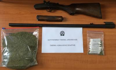 Σύλληψη 66χρονου με χασίς, κυνηγετικό όπλο και 20 τσιγαριλίκια σε χωριό της Μάνης