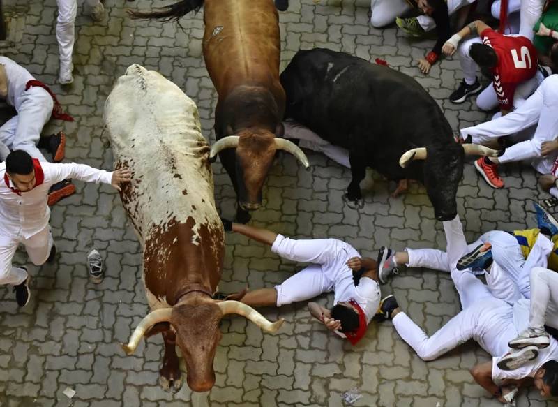 Ισπανία: Τρεις δρομείς τραυματίστηκαν από ταύρους στο φεστιβάλ του Σαν Φερμίν στην Παμπλόνα