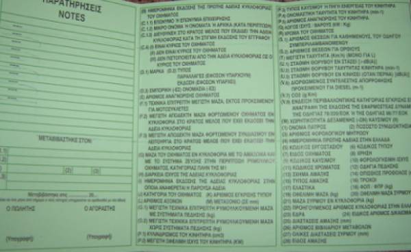 Αδειες κυκλοφορίας σε χαρτί... φωτοτυπίας