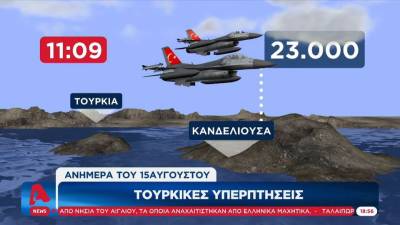Τουρκικές υπερπτήσεις ανήμερα του Δεκαπενταύγουστου (βίντεο)