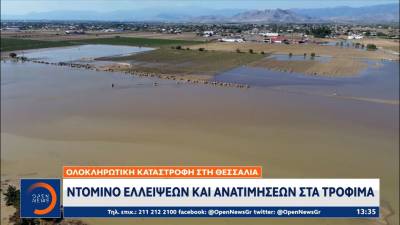 Ολοκληρωτική καταστροφή στη Θεσσαλία – Ντόμινο ελλείψεων και ανατιμήσεων στα τρόφιμα