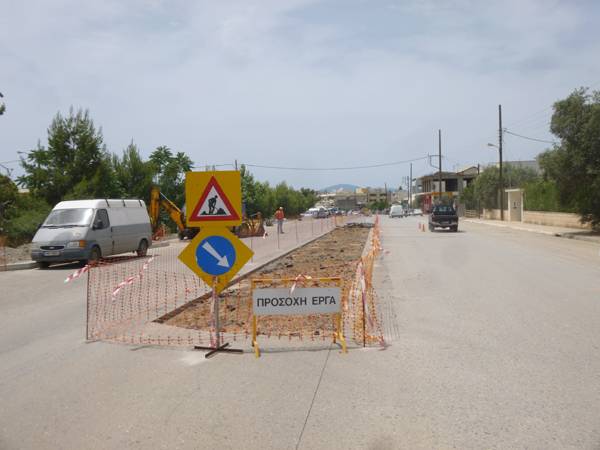 Κατασκευή νησίδας στην οδό Αρτέμιδος