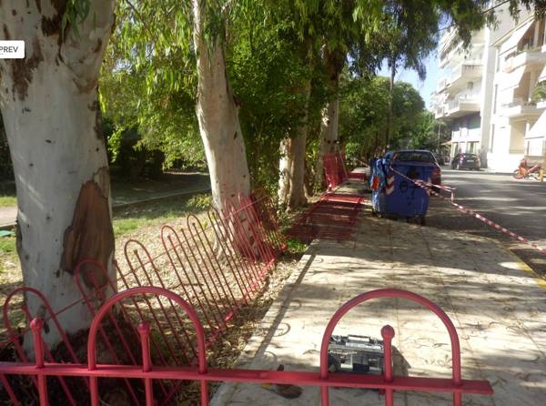 Εργασίες περίφραξης του Πάρκου Σιδηροδρόμων Καλαμάτας