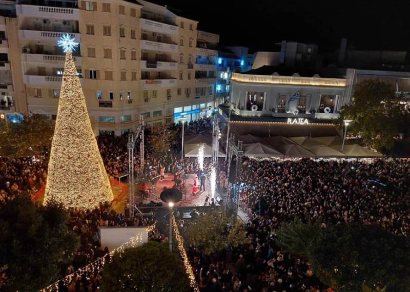 Υποδοχή του νέου έτους στην κεντρική πλατεία Καλαμάτας