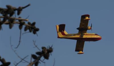 Φωτιές στην Αχαΐα: Δύο αεροπλάνα επιχειρούν στο Κυπαρίσσι