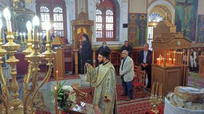 Ο Μητροπολίτης Μεσσηνίας στον ναό Ευαγγελισμού Αντικαλάμου