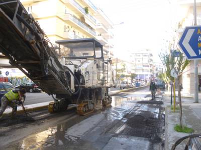 Ασφαλτόστρωση στη Βασιλέως Γεωργίου