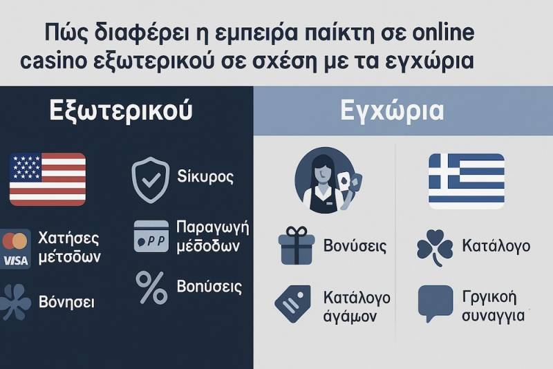 Πώς διαφέρει η εμπειρία παίκτη σε online casino εξωτερικού σε σχέση με τα εγχώρια