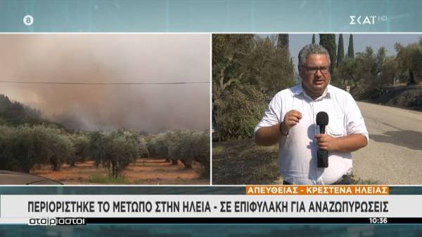 Πώς εξελίσσεται το πύρινο μέτωπο στην Ηλεία (βίντεο)