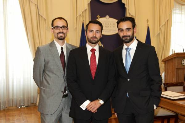 Από αριστερά: Σεβαστιανός Κοντοβουνήσιος, Κων/νος Αδαμόπουλος και Αναστάσιος Κωνσταντάρας