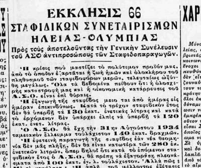 Το σταφιδικό κίνημα και ο Τάσης Κουλαμπάς (μέρος 150ο)