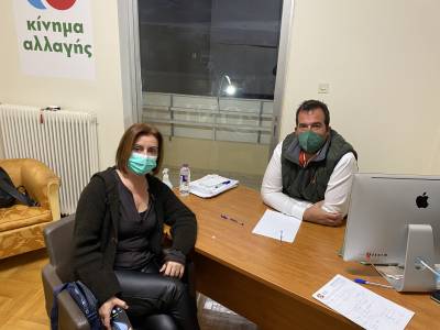 Γερονικολός με την πρόεδρο του Σωματείου Ειδικευμένων Ιατρών