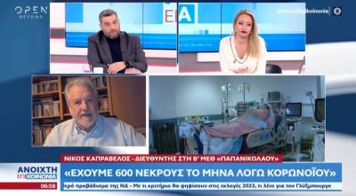 Καπραβέλος: Έχουμε 600 νεκρούς το μήνα λόγω κορoνοϊού (Βίντεο)