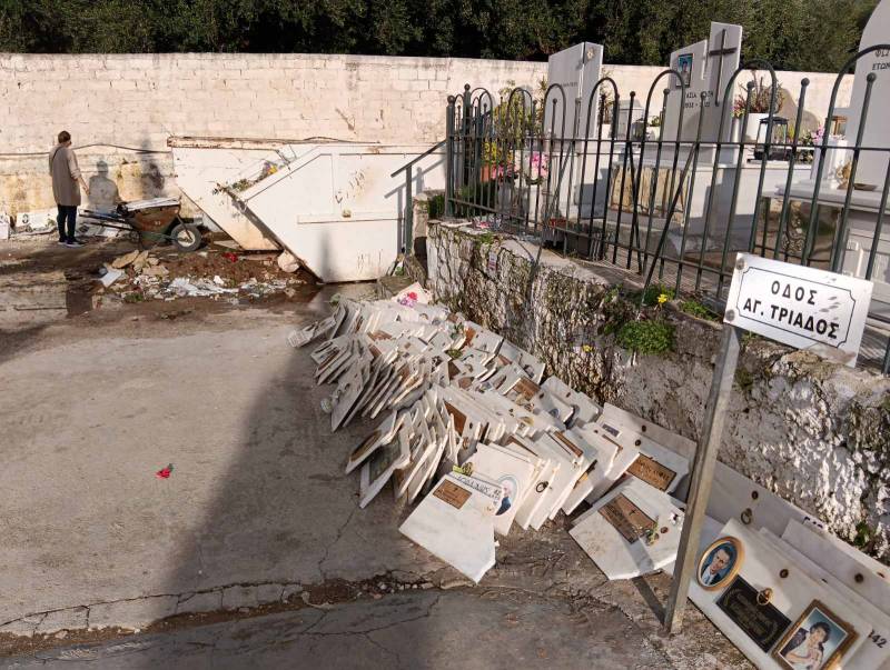 Νεκροταφείο Καλαμάτας: Οργισμένες αντιδράσεις για απροειδοποίητο ξήλωμα στο οστεοφυλάκιο - Πέταξαν τις φωτογραφίες και έβαλαν αριθμούς