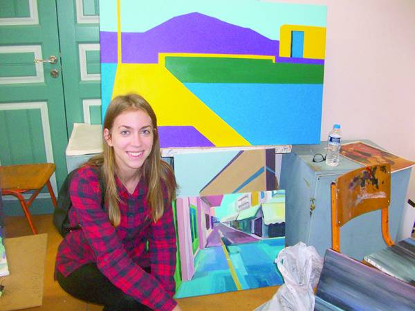 Η Ιωάννα Μιχοπούλου ζωγραφίζει την Καλαμάτα