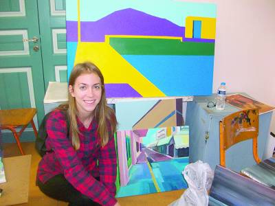 Η Ιωάννα Μιχοπούλου ζωγραφίζει την Καλαμάτα