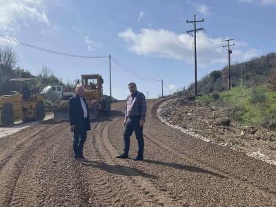 Εργασίες για παράκαμψη του δρόμου στο Ίσαρι