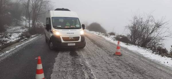 Ταΰγετος: Με αλυσίδες η κυκλοφορία στην παλιά ΕΟ Καλαμάτας - Σπάρτης λόγω χιονόπτωσης