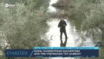 Ηλεία: Πλημμύρισαν καλλιέργειες από την υπερχείλιση του Αλφειού (βίντεο)
