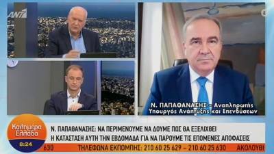 Παπαθανάσης: "Θέλουμε να ανοίξει η εστίαση, αλλά..." (βίντεο)