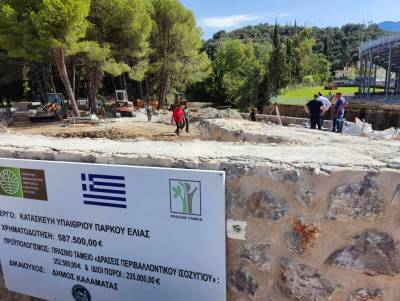 Παράταση 5 μηνών για την ολοκλήρωση του Πάρκου Ελιάς