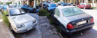 Εγκαταλελειμμένα αυτοκίνητα σε δρόμους της Καλαμάτας
