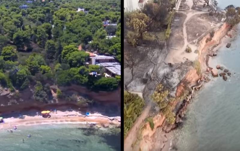 Μάτι: Συγκλονιστικό βίντεο πριν και μετά τη φωτιά