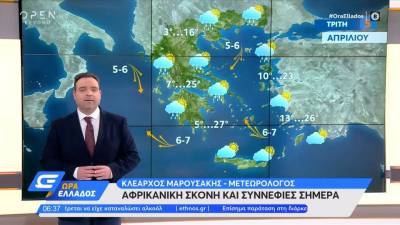 Καιρός 05/04/2022: Αφρικανική σκόνη και συννεφιές σήμερα