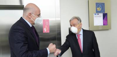 Δένδιας σε Γκουτέρες: Η Τουρκία υπονομεύει την προοπτική επίλυσης του Κυπριακού