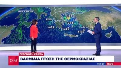 Πρόγνωση του καιρού - Βαθμιαία πτώση της θερμοκρασίας (Βίντεο)