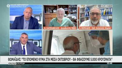 Θωμαΐδης: Στα μέσα Οκτωβρίου το επόμενο κύμα με 5.000 κρούσματα τη μέρα (Βίντεο)