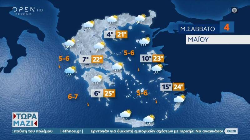 Αστατος ο καιρός το Μεγάλο Σάββατο (βίντεο)