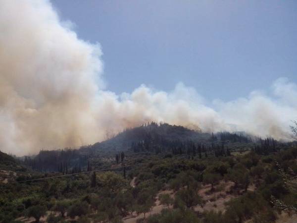 Εκκενώνεται το Μαυρομάτι Ιθώμης Μεσσηνίας. Οι φλόγες πλησιάζουν στο χωριό