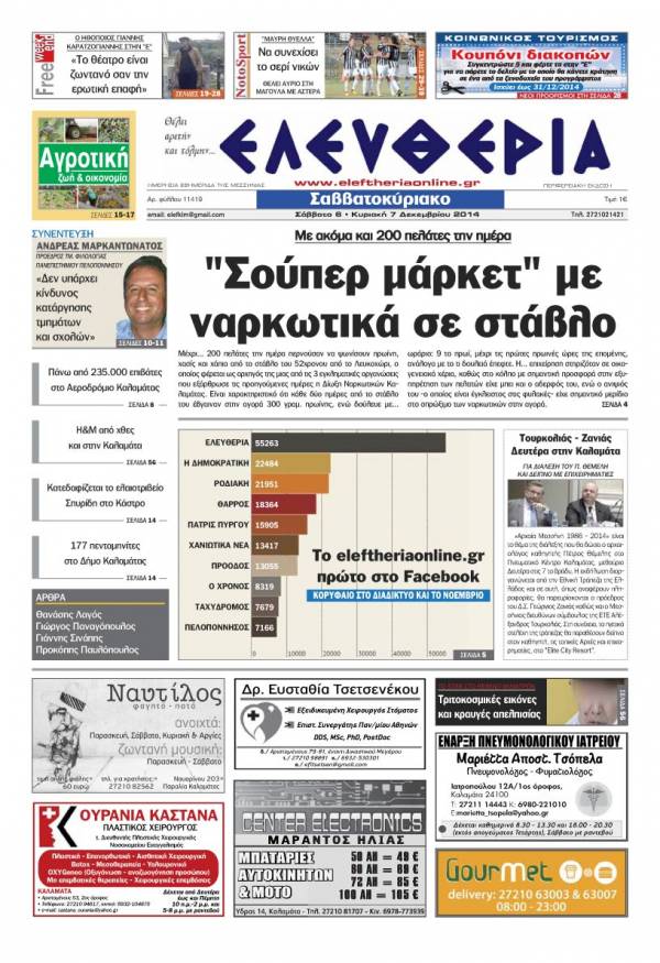 Ελευθερία Σαββατοκύριακο 6-7 Δεκεμβρίου 2014