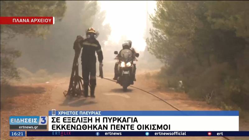 Μάχη με τις φλόγες στην περιοχή της Αρχαίας Ολυμπίας (βίντεο)