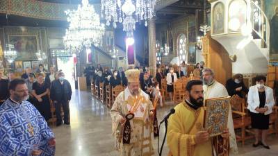 Ο Μητροπολίτης Μεσσηνίας στον ναό Αγίου Δημητρίου