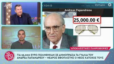 Τιμή ρεκόρ για τα γυαλιά του Ανδρέα Παπανδρέου σε δημοπρασία (Βίντεο)