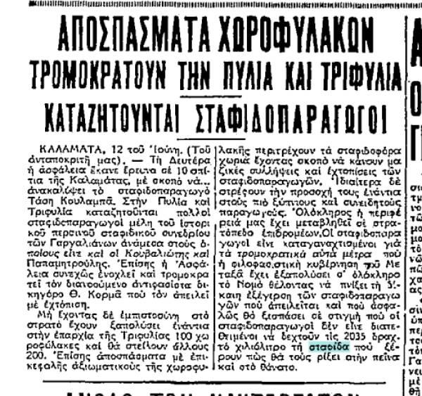 Το σταφιδικό κίνημα και ο Τάσης Κουλαμπάς (μέρος 314ο)