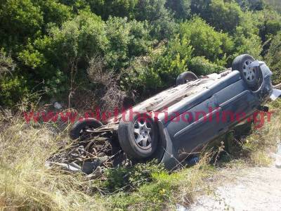Εκτροπή αυτοκινήτου με τραυματισμό στην ΕΟ Κυπαρισσίας - Καλού Νερού