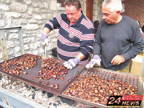 Κοσμοσυρροή παρά τη βροχή στη Γιορτή Κάστανου στην Αμπελιώνα (φωτογραφίες)
