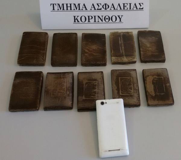 34χρονος με ένα κιλό χασίς σε μορφή... σοκολάτας στο Πάσιο Κορινθίας