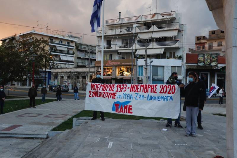 Καλαμάτα: Συγκέντρωση από ΚΚΕ και ΠΑΜΕ για το Πολυτεχνείο (βίντεο-φωτογραφίες)