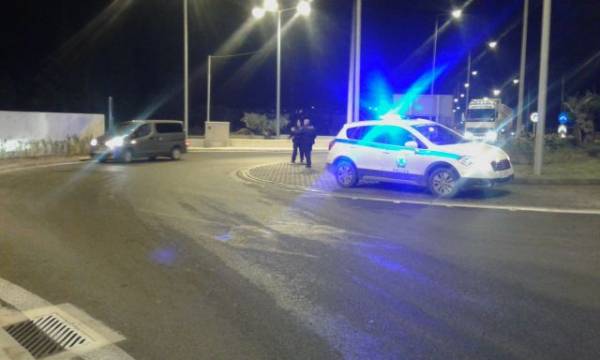 Λάδια χθες βράδυ στον κόμβο του αεροδρομίου Καλαμάτας (βίντεο)