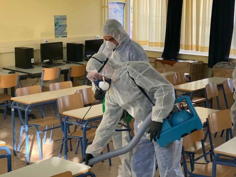 Απολύμανση στα σχολεία του Δήμου Οιχαλίας