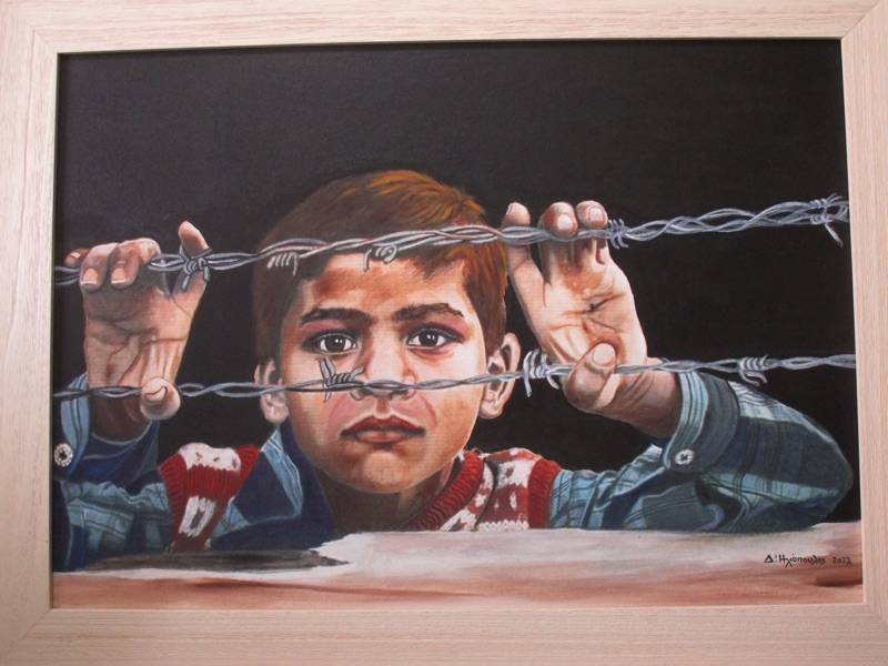 Εργα του ζωγράφου Δ. Ηλιόπουλου στη Μονη Λαζαριστών στη Θεσσαλονίκη - Εμπνευσμένα από το προσφυγικό