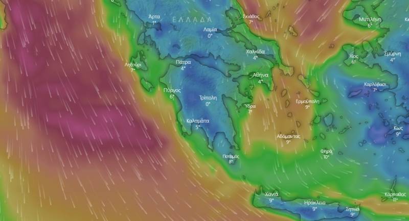 Κακοκαιρία Barbara: Χιόνια και χαμηλές θερμοκρασίες - Δείτε live την πορεία της